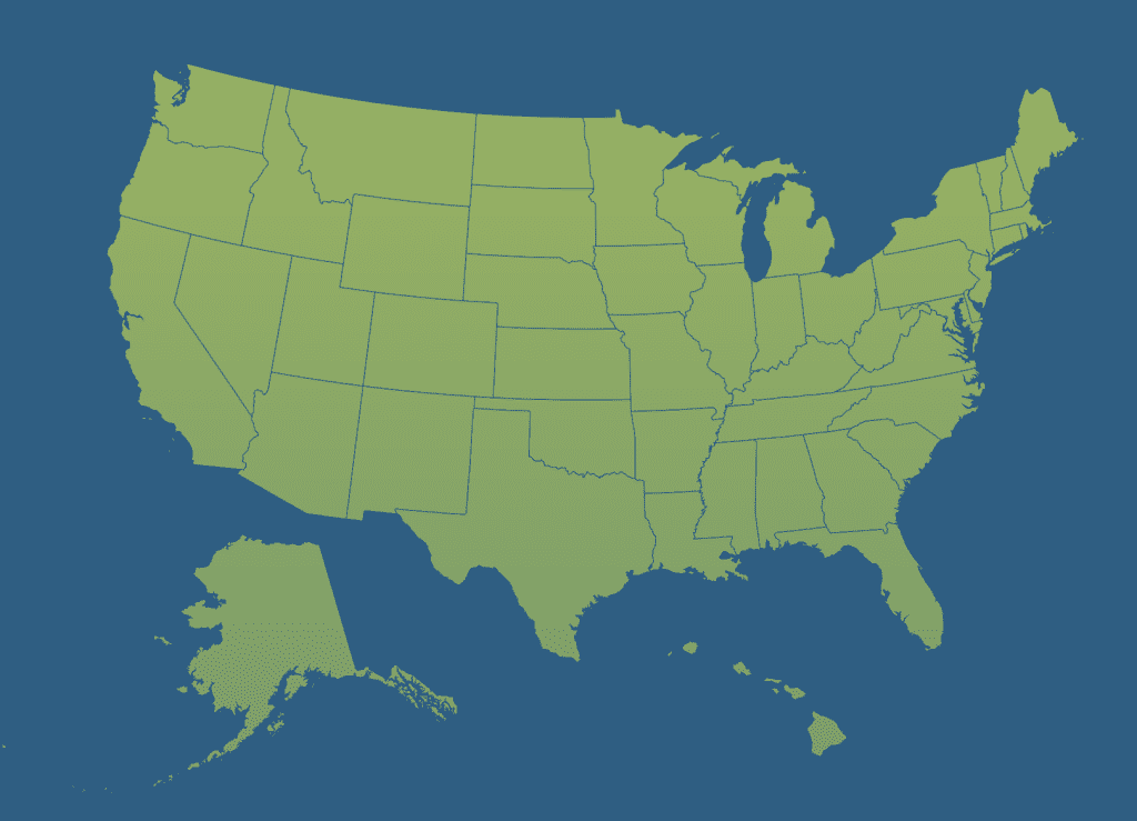Map of US states.